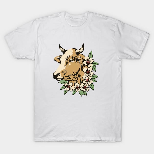 Cow head illustration T-Shirt by AlexStudio